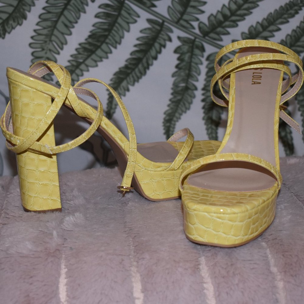 Yellow Strappy Heels
